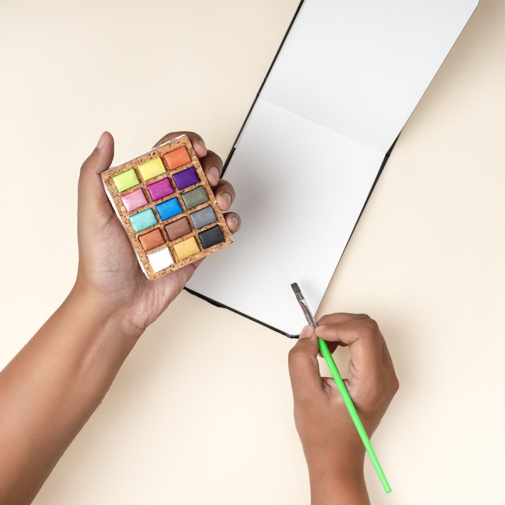 Set of Watercolor pans - Viviva Colors - Metallics, 15 colors