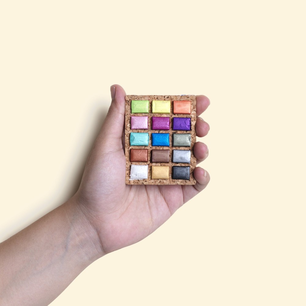 Set of Watercolor pans - Viviva Colors - Metallics, 15 colors