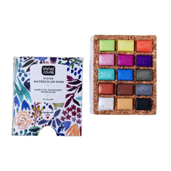 Zestaw akwareli - Viviva Colors - Metallics, 15 kolorów