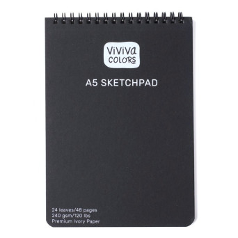 Szkicownik do akwareli na spirali A5 - Viviva Colors - 240 g/m2, 24 ark.