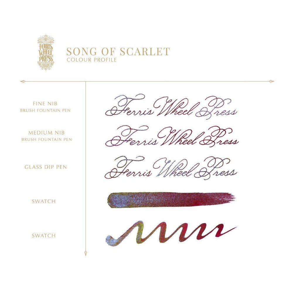 Calligraphy ink FerriTales - Ferris Wheel Press - Song of Scarlet, 20 ml