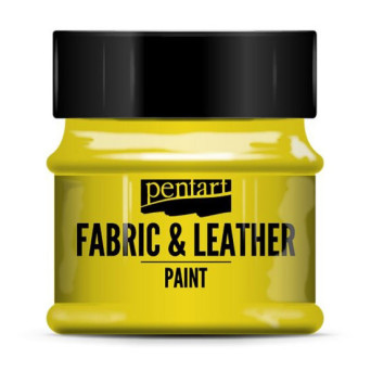 Paint for fabrics & leathers - Pentart - yellow, 50 ml