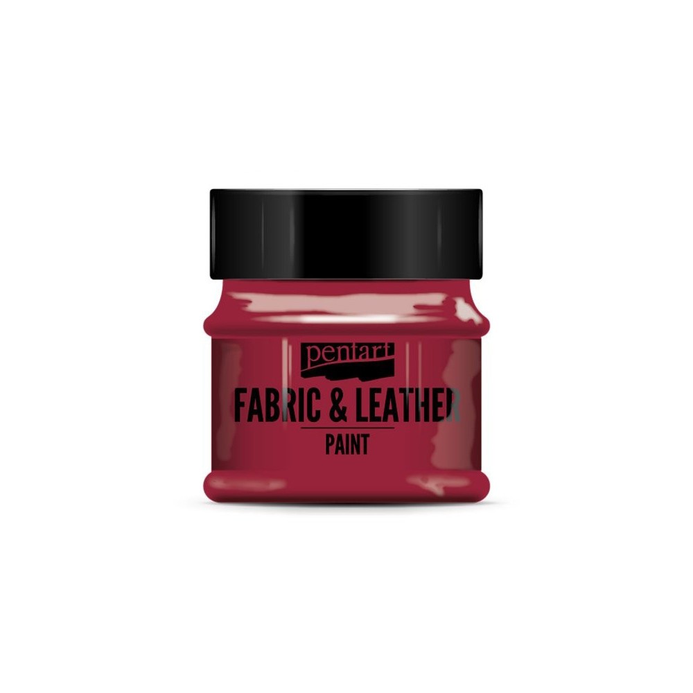 Farba do tkanin i skór - Pentart - czerwona, 50 ml