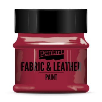 Paint for fabrics & leathers - Pentart - red, 50 ml