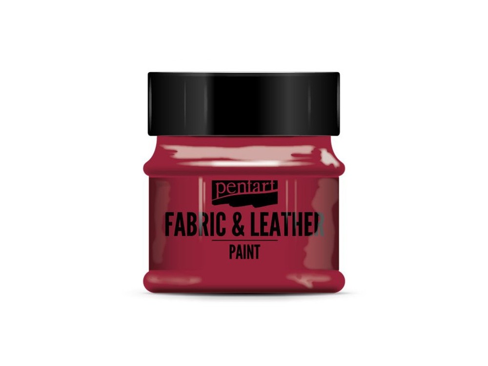 Farba do tkanin i skór - Pentart - czerwona, 50 ml