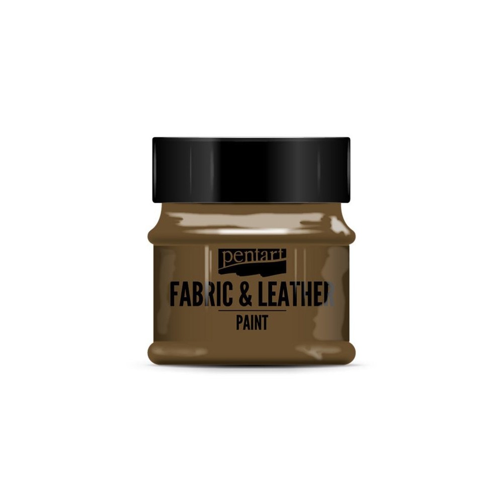Paint for fabrics & leathers - Pentart - dark brown, 50 ml