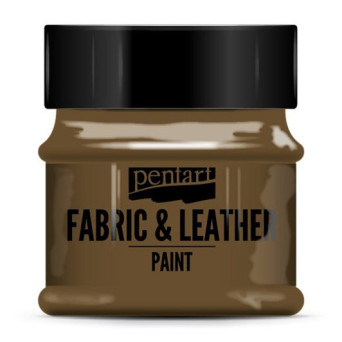Farba do tkanin i skór - Pentart - ciemnobrązowa, 50 ml