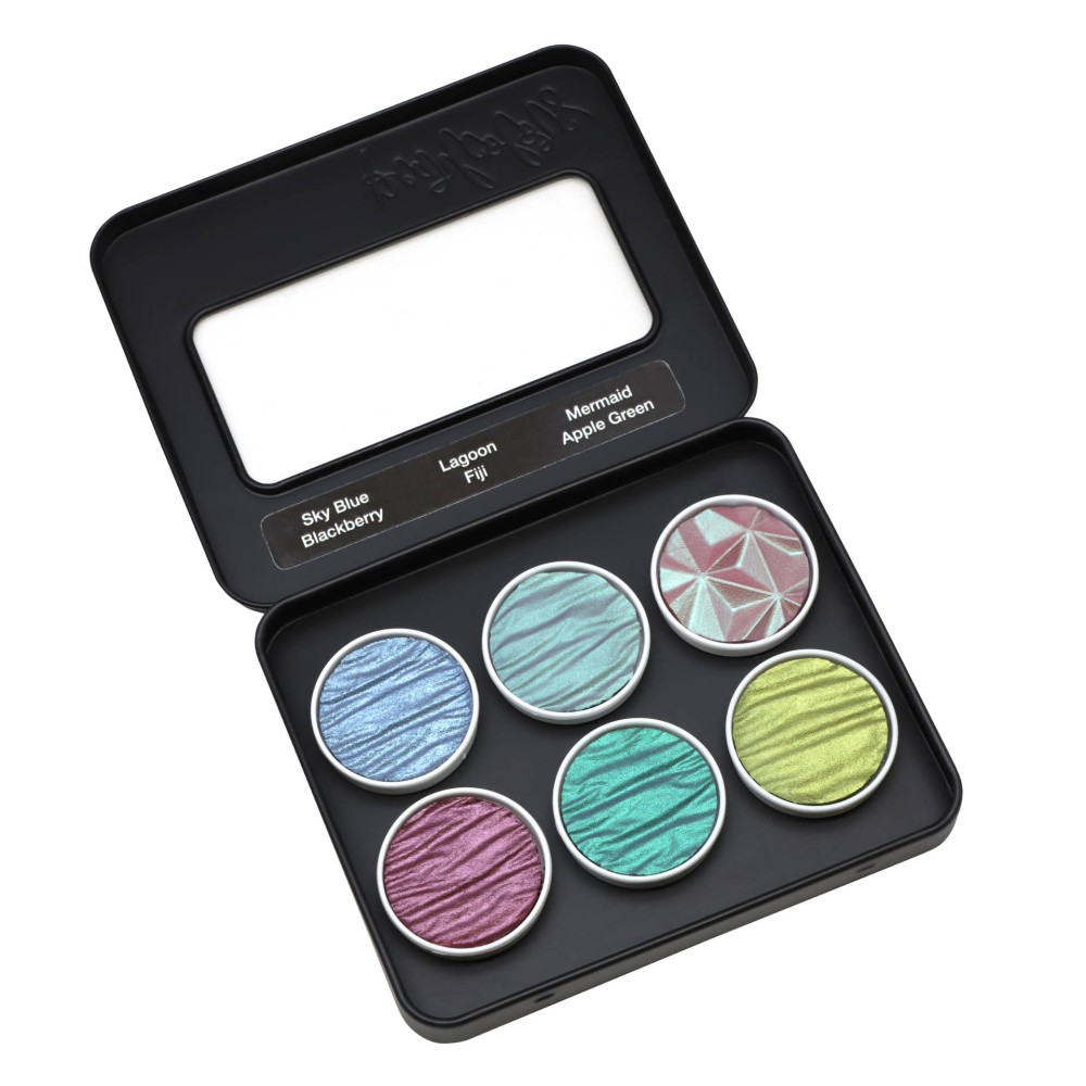 Set of watercolor paints, Paradise - Coliro Pearl Colors - 30 mm, 6 pcs.