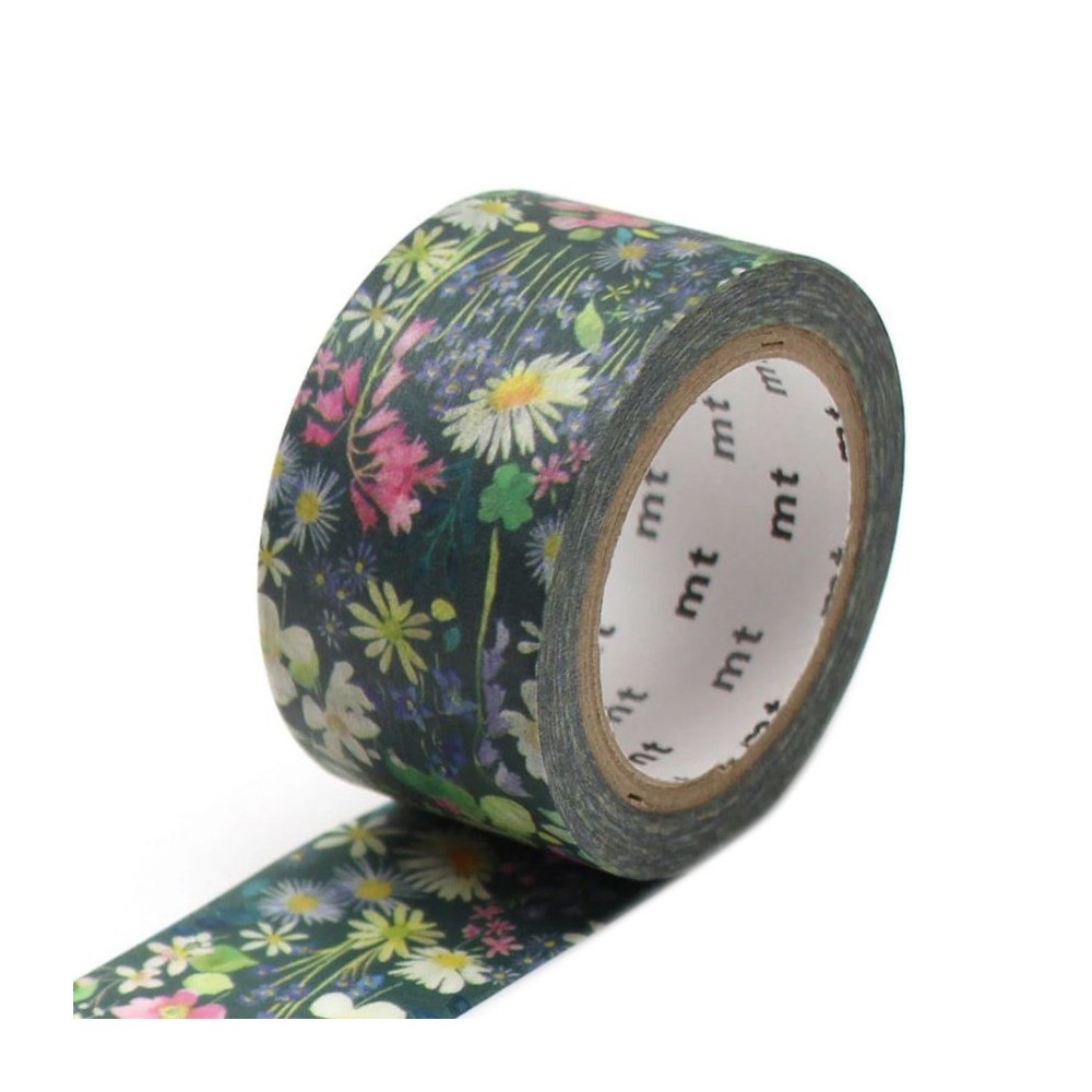 Taśma papierowa washi - MT Masking Tape - Woodline Walk Bluebellgray, 7 m