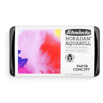 Zestaw akwareli w półkostkach Horadam Aquarell - Schmincke x PaperConcept - 12 szt.