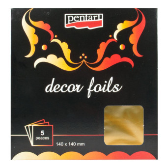 Decor foil - Pentart - gold, 14 x 14 cm