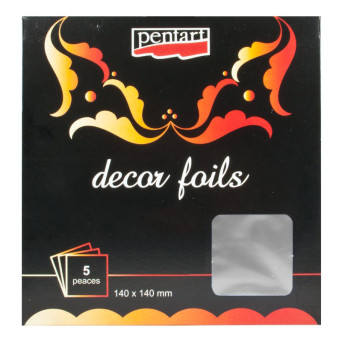 Decor foil - Pentart - silver, 14 x 14 cm
