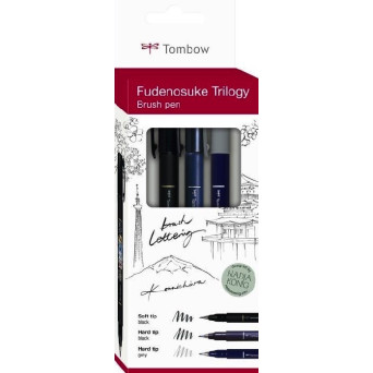 Set of Fudenosuke Brush Pen, Trilogy - Tombow - 6 colors