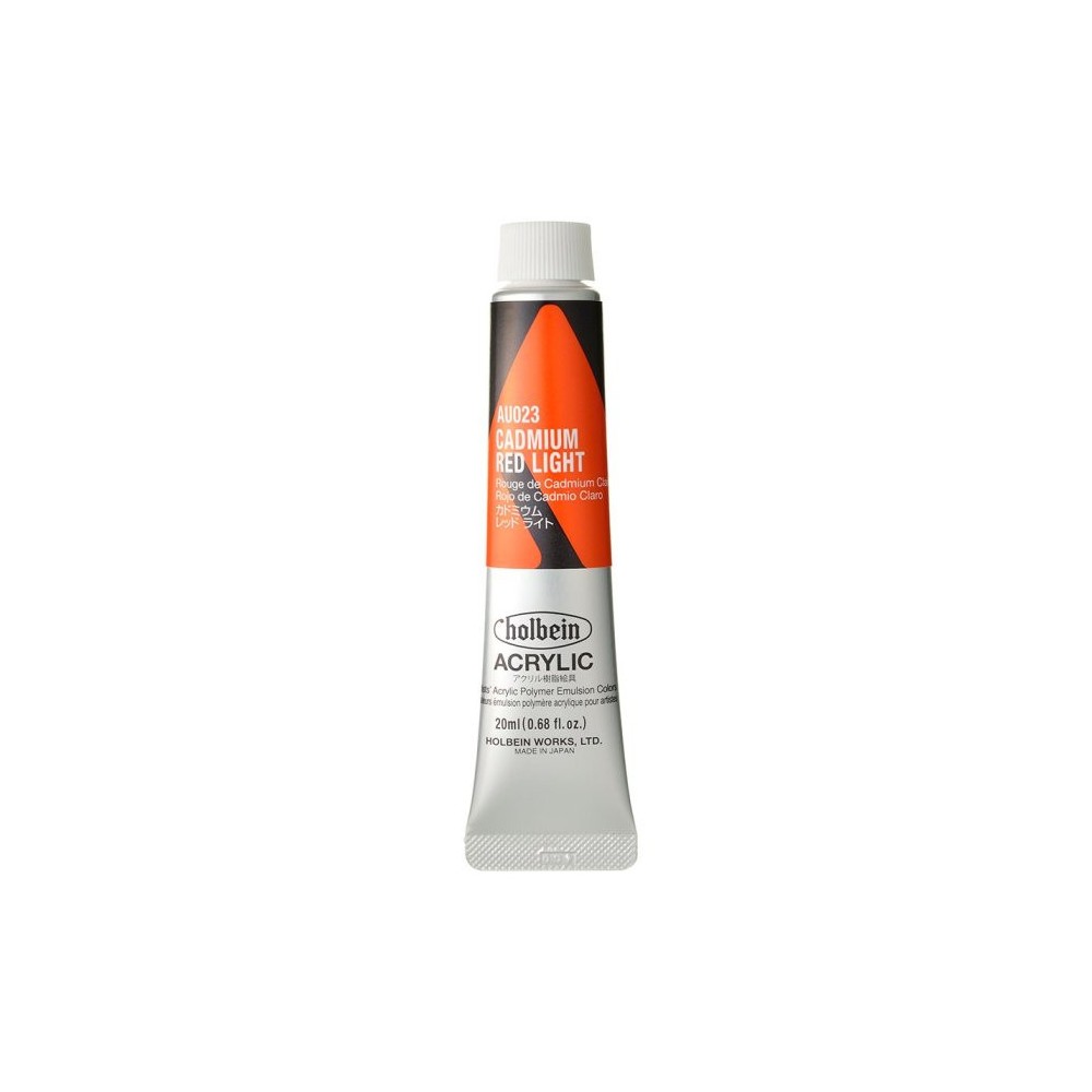 Heavy Body Acrylic Paint - Holbein - 023, Cadmium Red Light, 20 ml