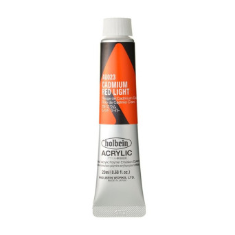 Farba akrylowa Heavy Body Acrylic - Holbein - 023, Cadmium Red Light, 20 ml
