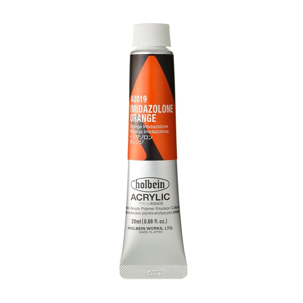 Farba akrylowa Heavy Body Acrylic - Holbein - 019, Imidazolone Orange, 20 ml