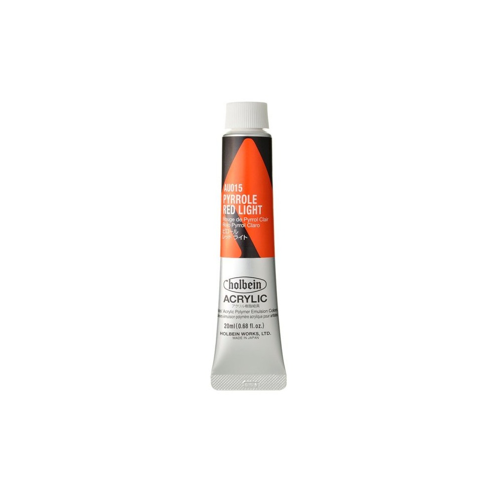 Heavy Body Acrylic Paint - Holbein - 015, Pyrrole Red Light, 20 ml