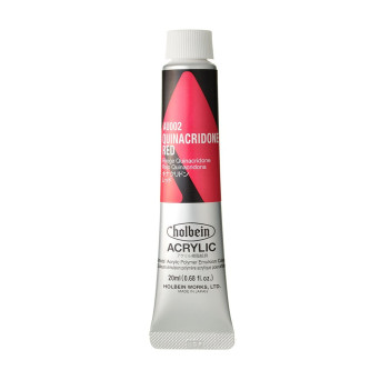 Farba akrylowa Heavy Body Acrylic - Holbein - 002, Quinacridone Red, 20 ml