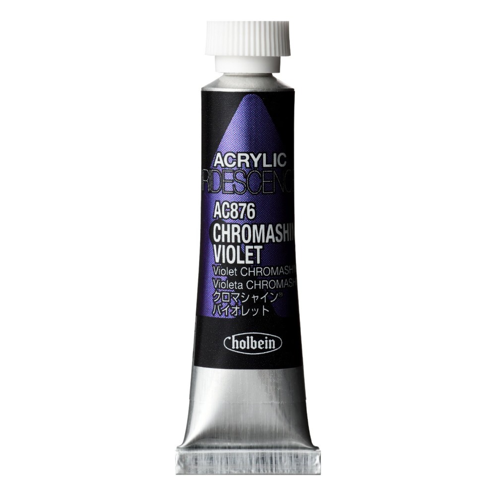 Iridescence Acrylic Paint - Holbein - 876, Chromashine Violet, 5 ml