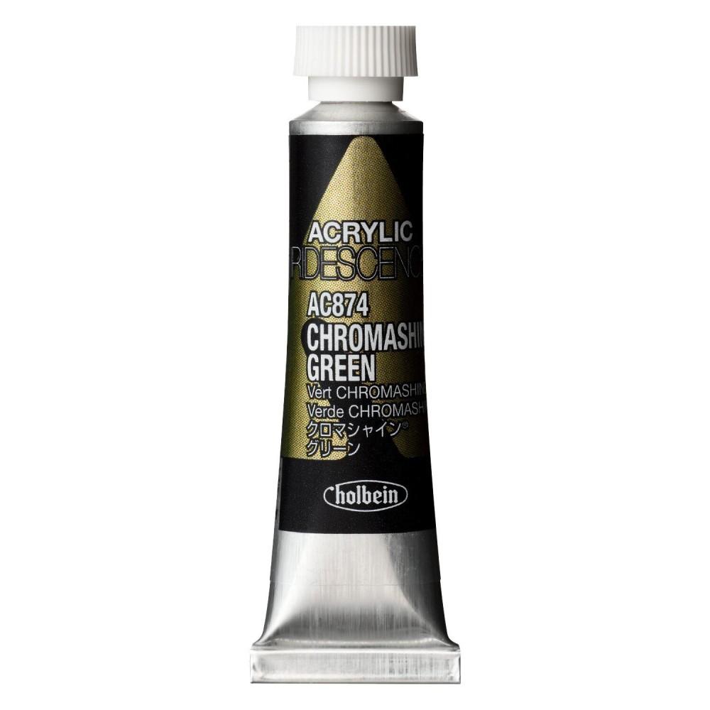 Farba akrylowa Iridescence Acrylic - Holbein - 874, Chromashine Green, 5 ml