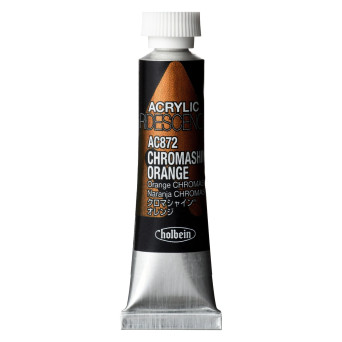 Iridescence Acrylic Paint - Holbein - 872, Chromashine Orange, 5 ml