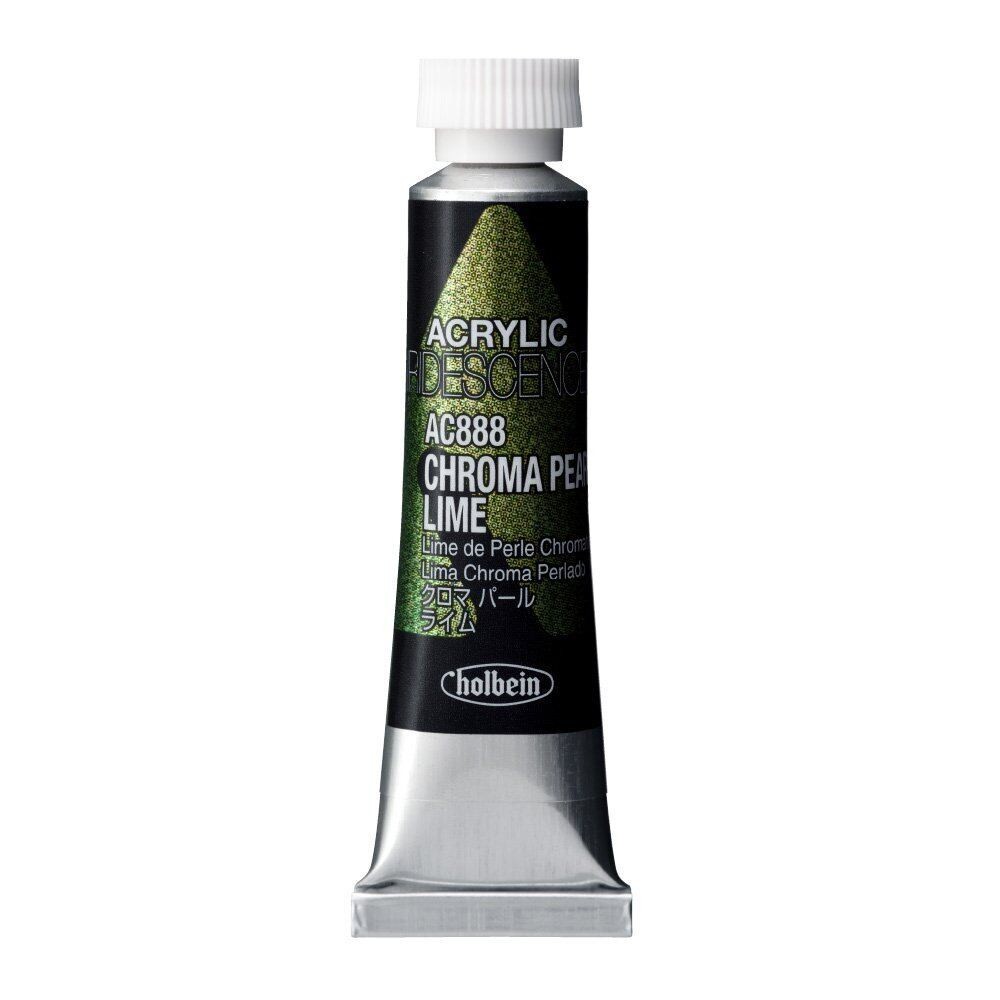 Iridescence Acrylic Paint - Holbein - 888, Chroma Pearl Lime, 5 ml