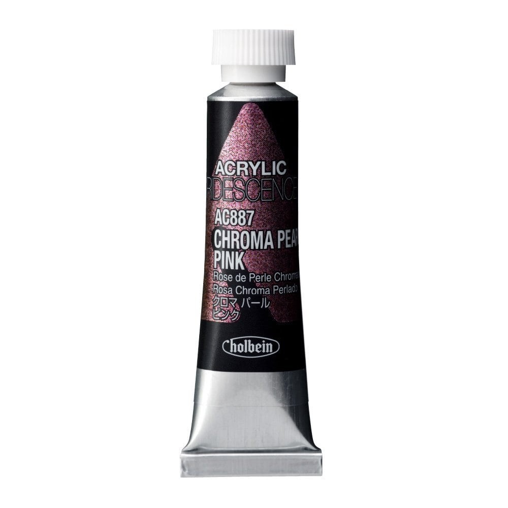 Iridescence Acrylic Paint - Holbein - 887, Chroma Pearl Pink, 5 ml