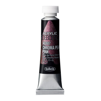 Iridescence Acrylic Paint - Holbein - 887, Chroma Pearl Pink, 5 ml