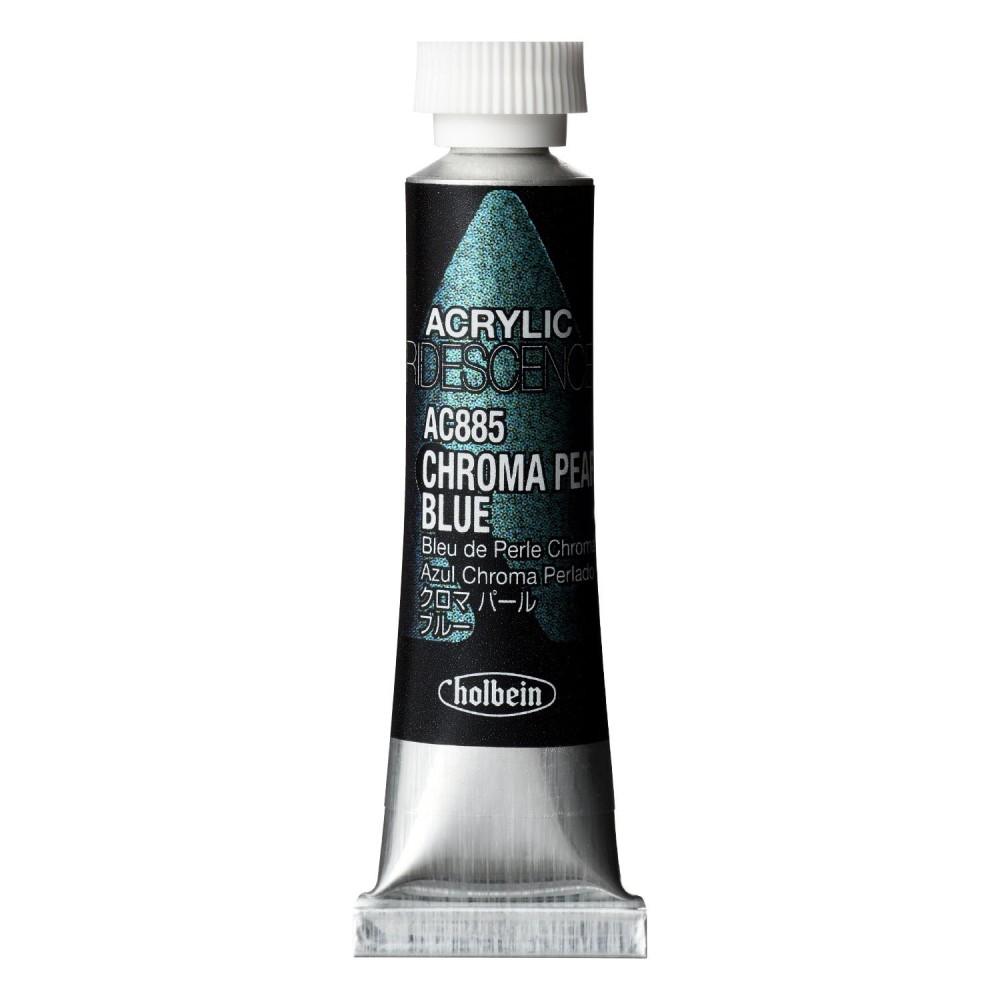 Iridescence Acrylic Paint - Holbein - 885, Chroma Pearl Blue, 5 ml