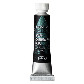 Iridescence Acrylic Paint - Holbein - 885, Chroma Pearl Blue, 5 ml