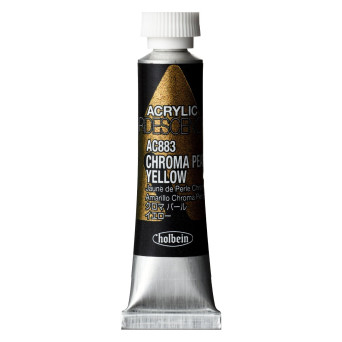 Iridescence Acrylic Paint - Holbein - 883, Chroma Pearl Yellow, 5 ml