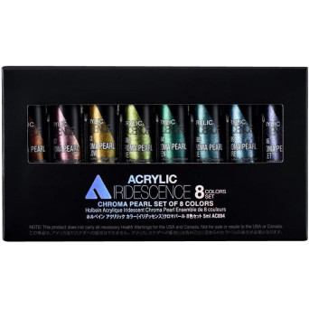 Zestaw farb akrylowych Iridescence Acrylic - Holbein - Chroma Pearl, 8 kolorów x 5 ml