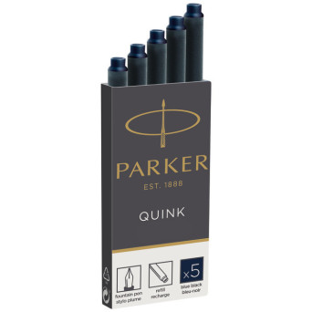 Quink fountain pen refills - Parker - navy blue, 5 pcs