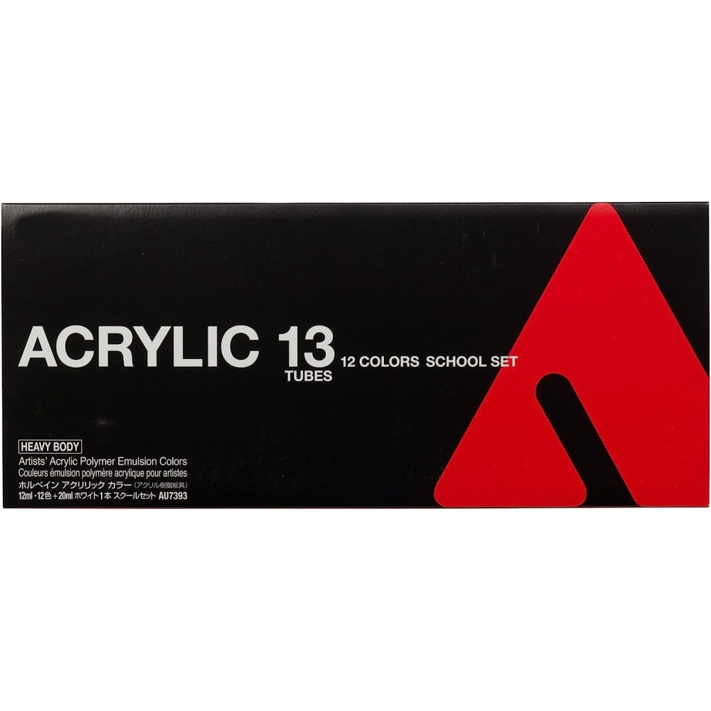 Set of Heavy Body Acrylic Paints, School Set - Holbein - 13 pcs.
