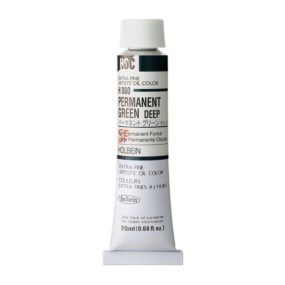 Farba olejna Artists' Oil Color - Holbein - 080, Permanent Green Deep, 20 ml