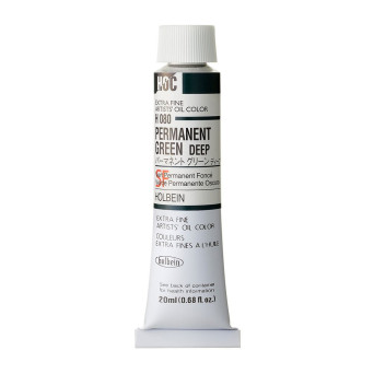 Farba olejna Artists' Oil Color - Holbein - 080, Permanent Green Deep, 20 ml
