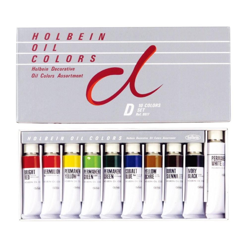 Zestaw farb olejnych Oil Colors, D - Holbein - 10 kolorów