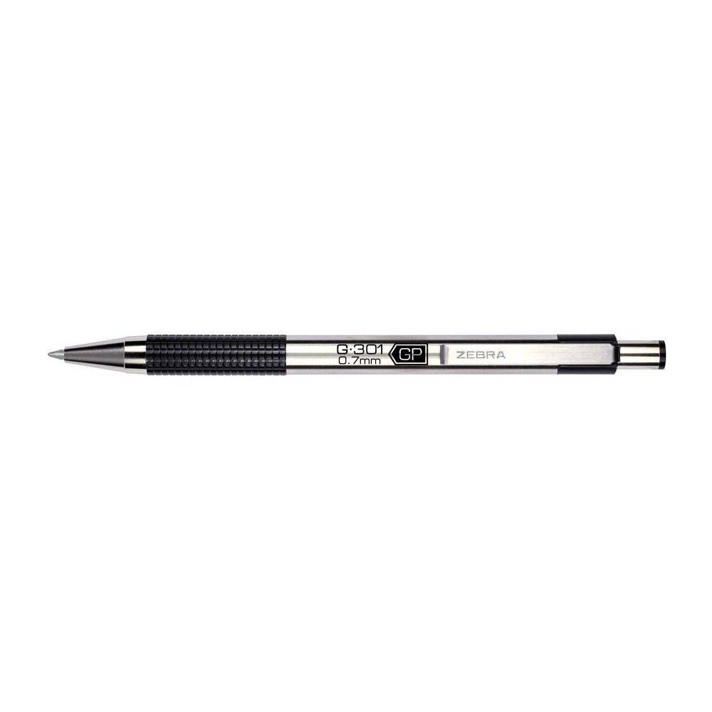 Długopis żelowy G-301 - Zebra - Black, 0,7 mm