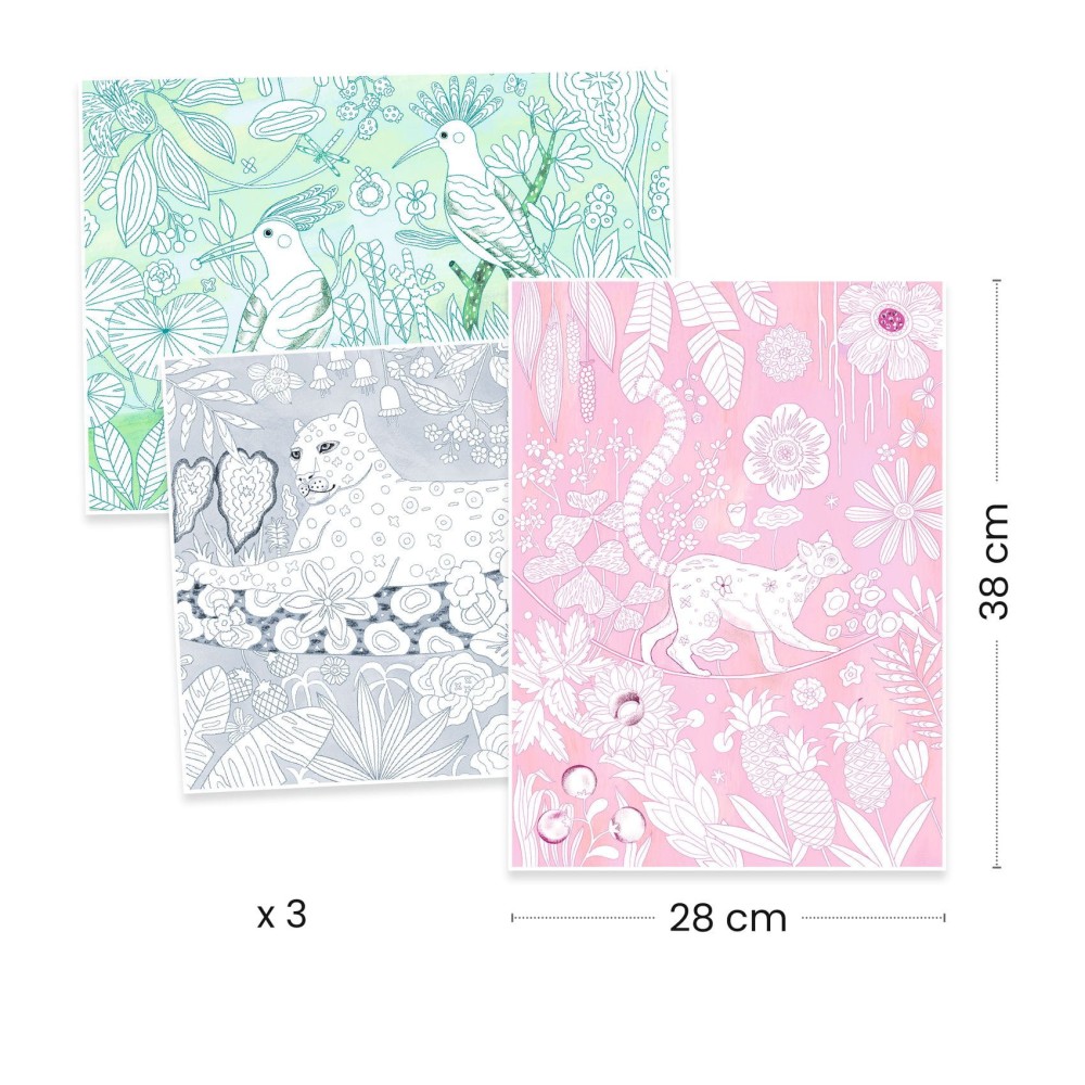 Colouring Gallery - Djeco - Jungle, 3 pcs.