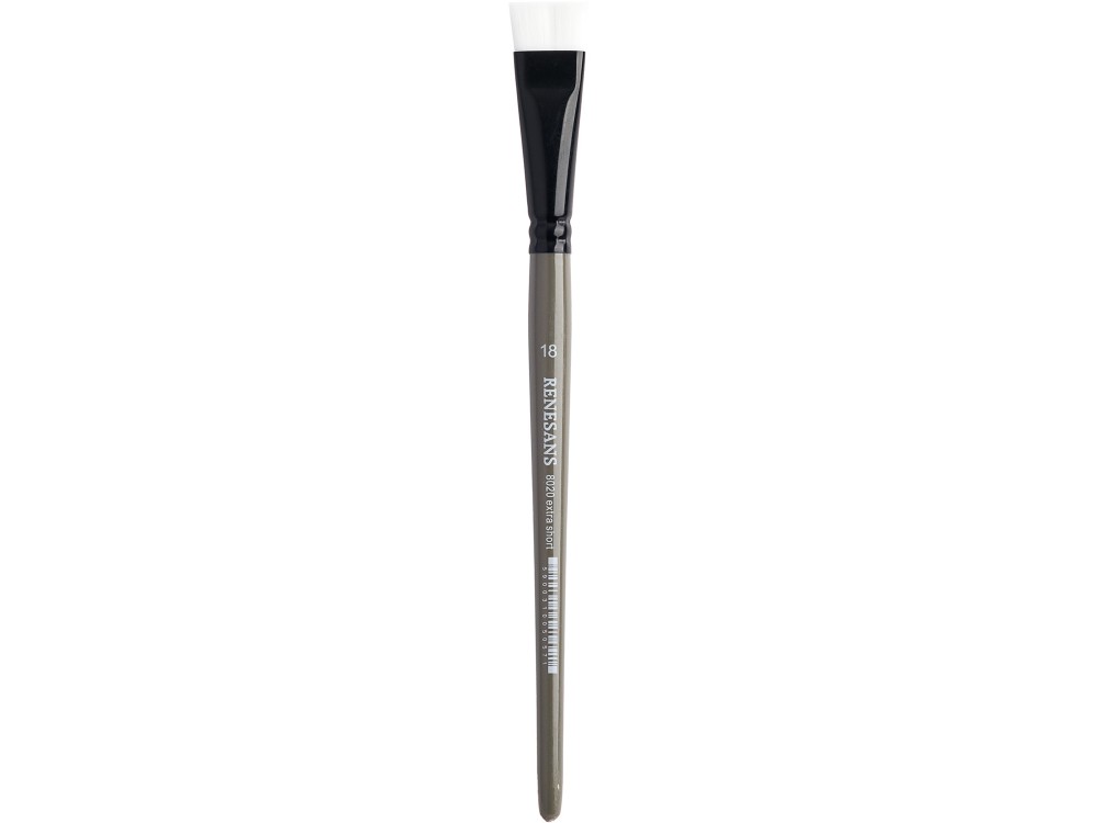 Flat Extra Short synthetic bristles, 8020 series brush - Renesans - no. 18
