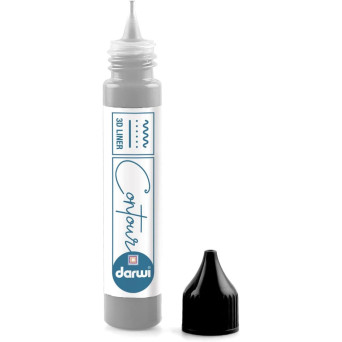Glass Contour 3D Liner Paint - Darwi - Silver, 30 ml