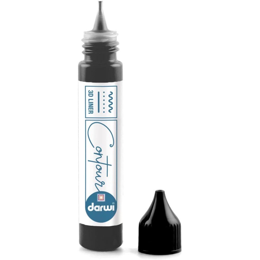 Konturówka do szkła Contour 3D Glass Liner - Darwi - Black, 30 ml