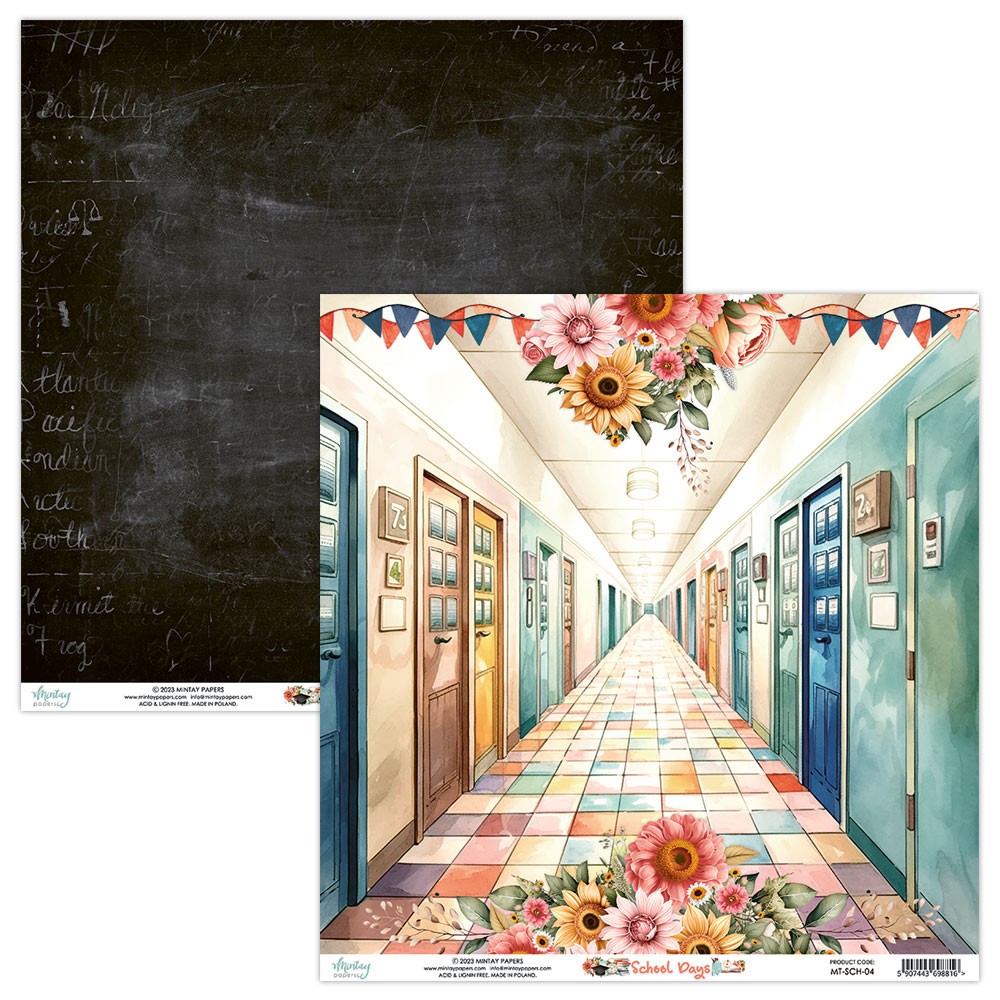 Zestaw papierów do scrapbookingu 15,2 x 15,2 cm - Mintay - School Days