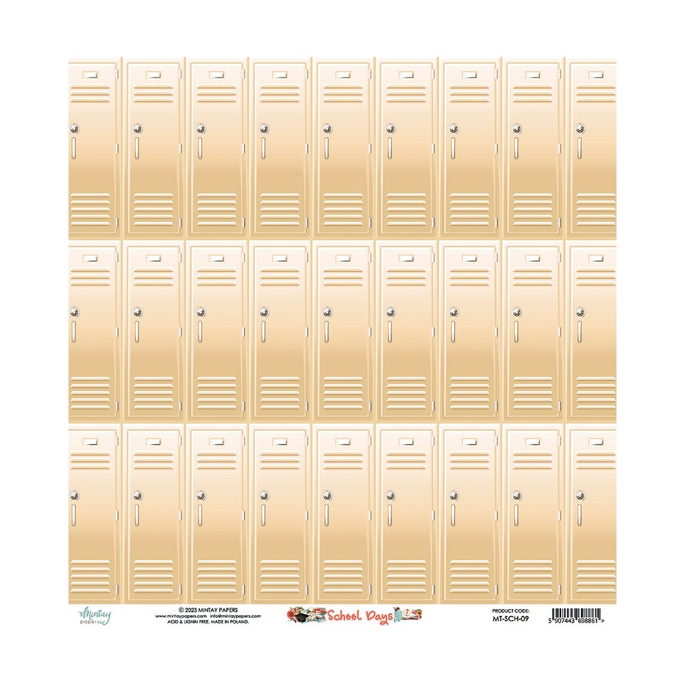 Set of scrapbooking papers 15,2 x 15,2 cm - Mintay - School Days