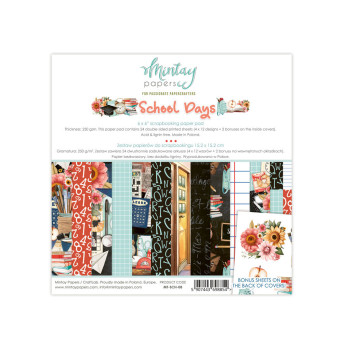 Set of scrapbooking papers 15,2 x 15,2 cm - Mintay - School Days