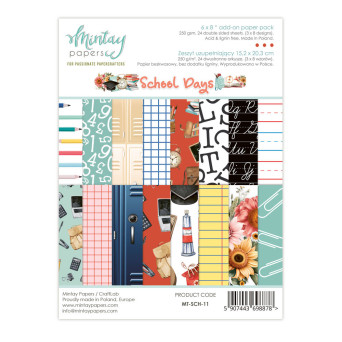 Zeszyt uzupełniający z papierami do scrapbookingu - Mintay - School Days