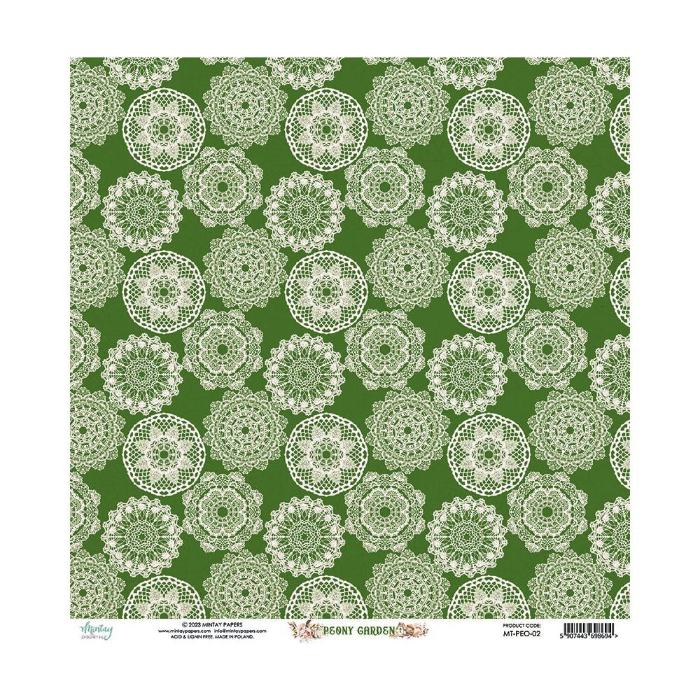 Scrapbooking paper 30,5 x 30,5 cm - Mintay - Peony Garden 02