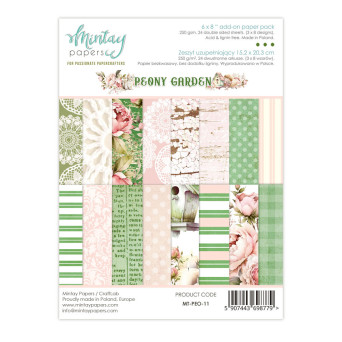 Zeszyt uzupełniający z papierami do scrapbookingu - Mintay - Peony Garden