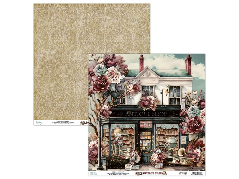 Papier do scrapbookingu 30,5 x 30,5 cm - Mintay - Antique Shop 01