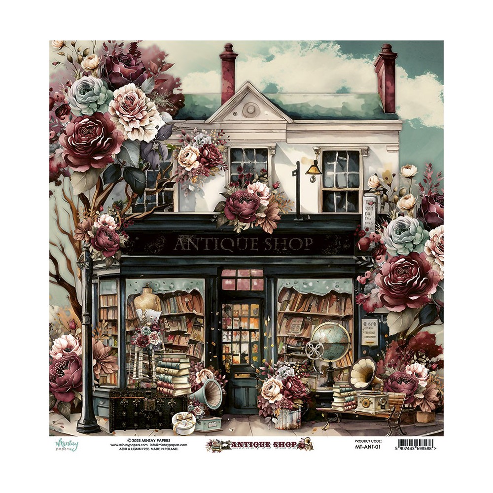 Papier do scrapbookingu 30,5 x 30,5 cm - Mintay - Antique Shop 01